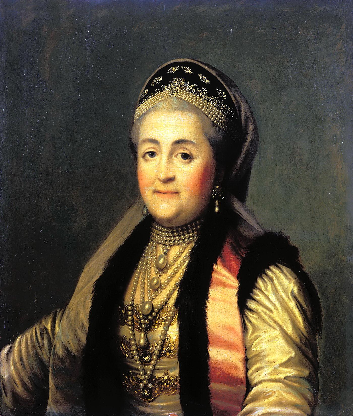 Виргилиус Эриксен. Портрет Екатерины II перед зеркалом. Между 1762-1764