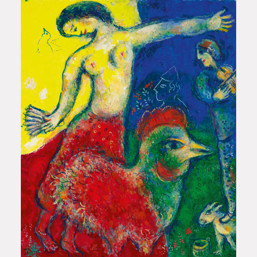 Марк Шагал. «Петух и женщина с веером», 1978