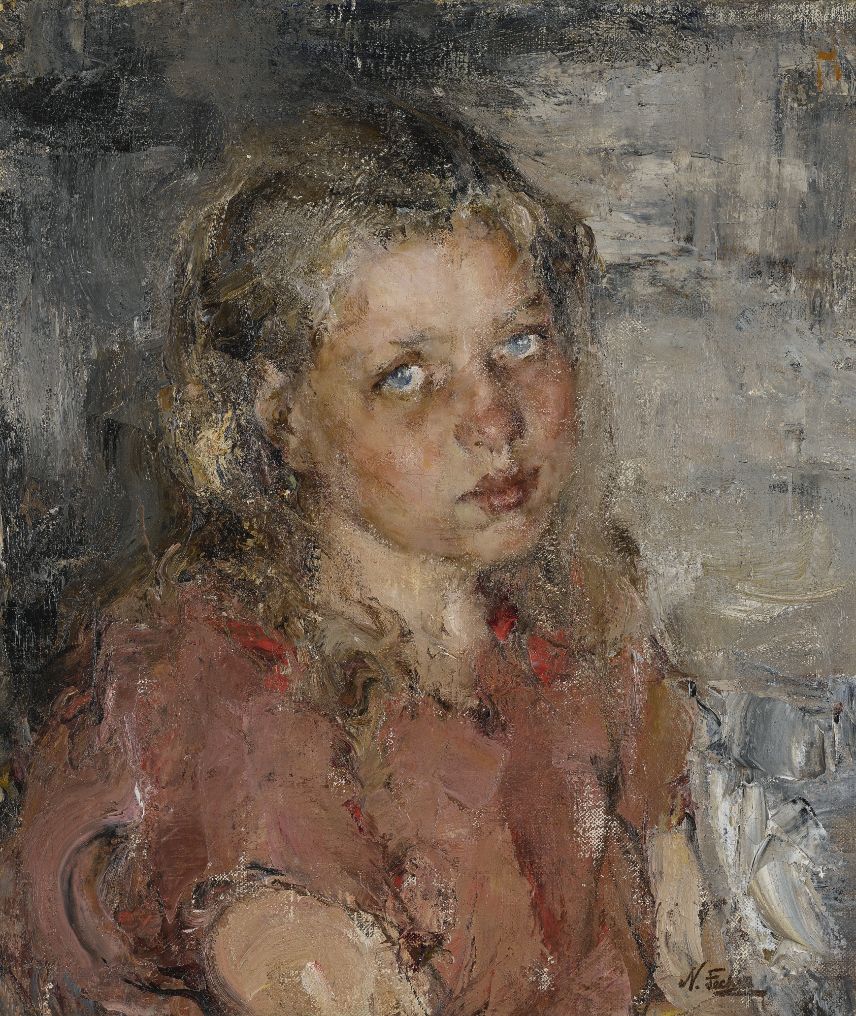 Николай Фешин. Портрет молодой девушки, 1910-е