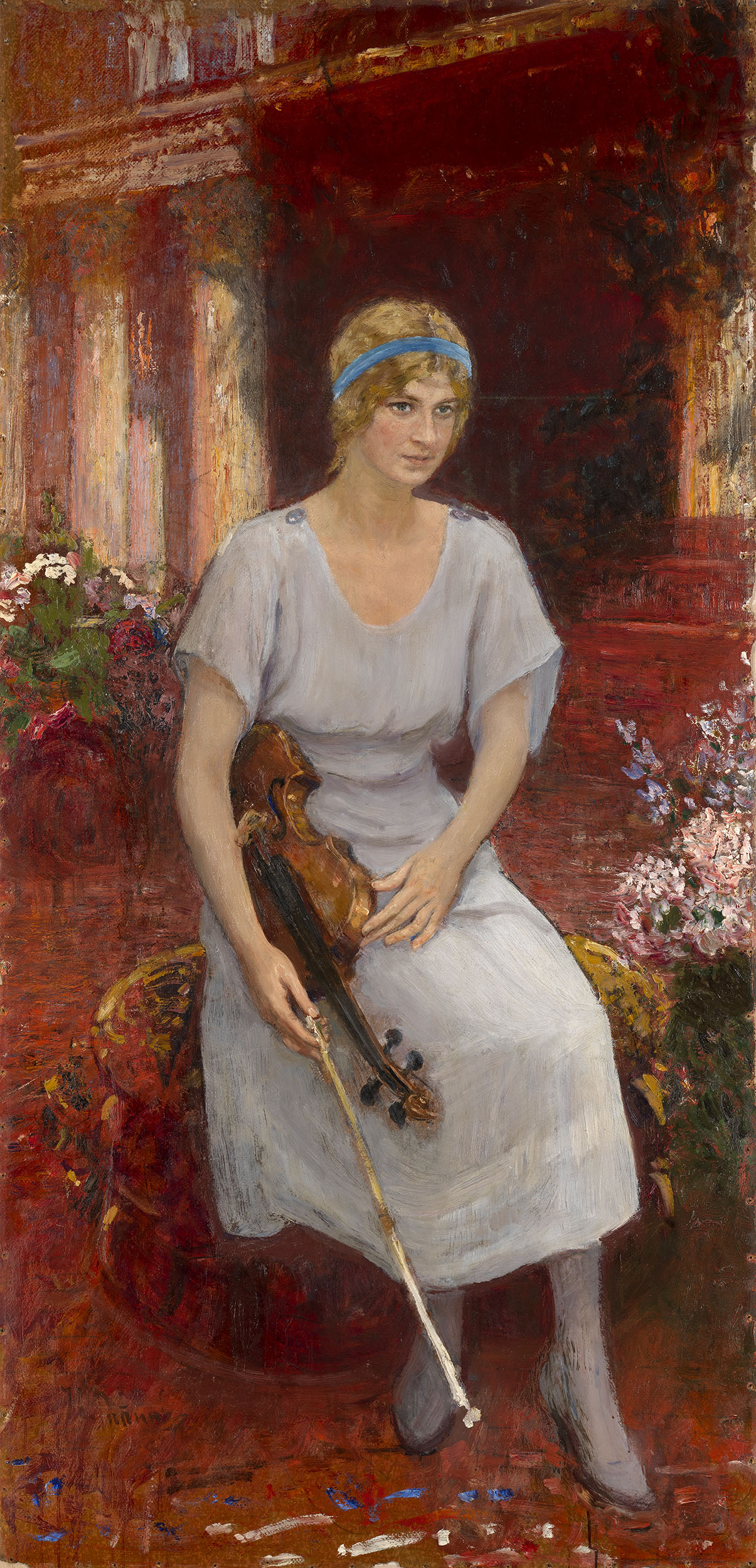 Илья Репин. «Портрет скрипачки Цецилии Ганзен», 1922
