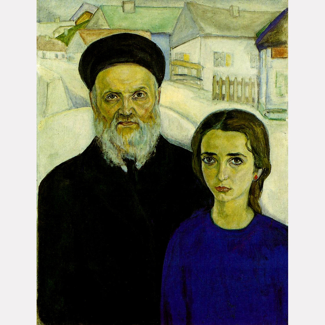 Давид Штеренберг. Портрет отца и сестры, ок. 1914