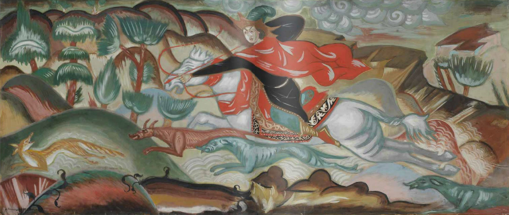 Дмитрий Стеллецкий. Охота на лиса («Охота»), 1912