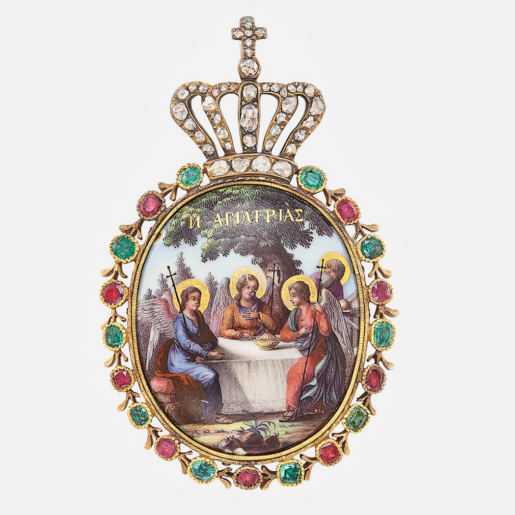 Медальон с образом Святой Троицы / XIX век