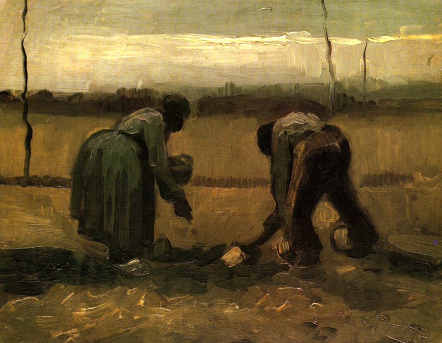 Крестьянин и крестьянка, сажающие картофель. Нюэнен, апрель 1885. Кунстхаус, Цюрих, Швейцария