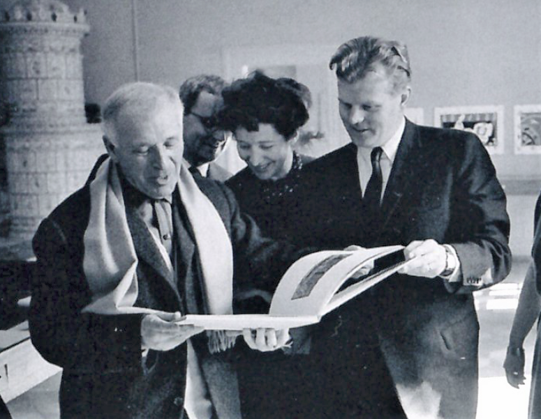 Марк Шагал, Ида Шагал-Мейер (дочь) и Эберхард В. Корнфельд, 1960