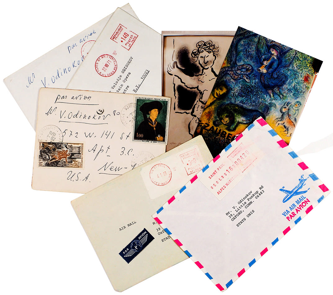 Марк Шагал: письма, автографы, зарисовки, фотографии. Из архива художника В.В. Одинокова / Фото: Литфонд