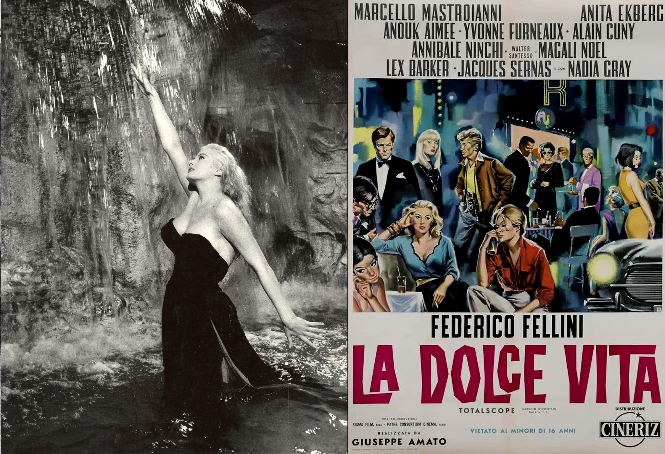 Постер к фильму «Сладкая жизнь» / «La dolce vita», реж. Федерико Феллини, 1960 г. 