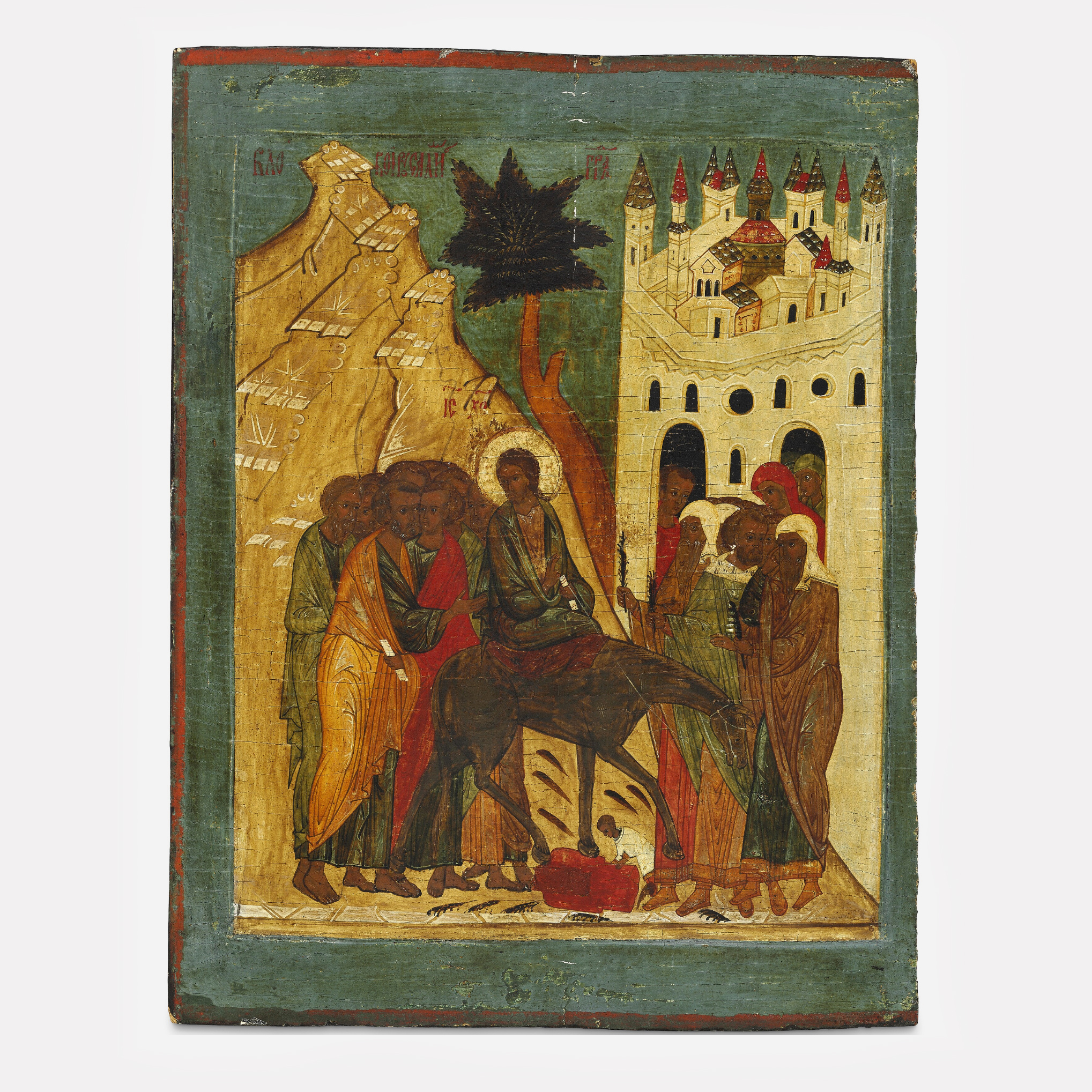 Икона «Вход Господень в Иерусалим», 16 век, Новгородская школа