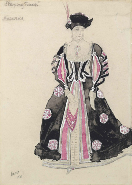 Лев Бакст, 1921 / Дизайн костюма для «Спящей красавицы»: танцовщица мазурки в розовом / £10,000–£15,000