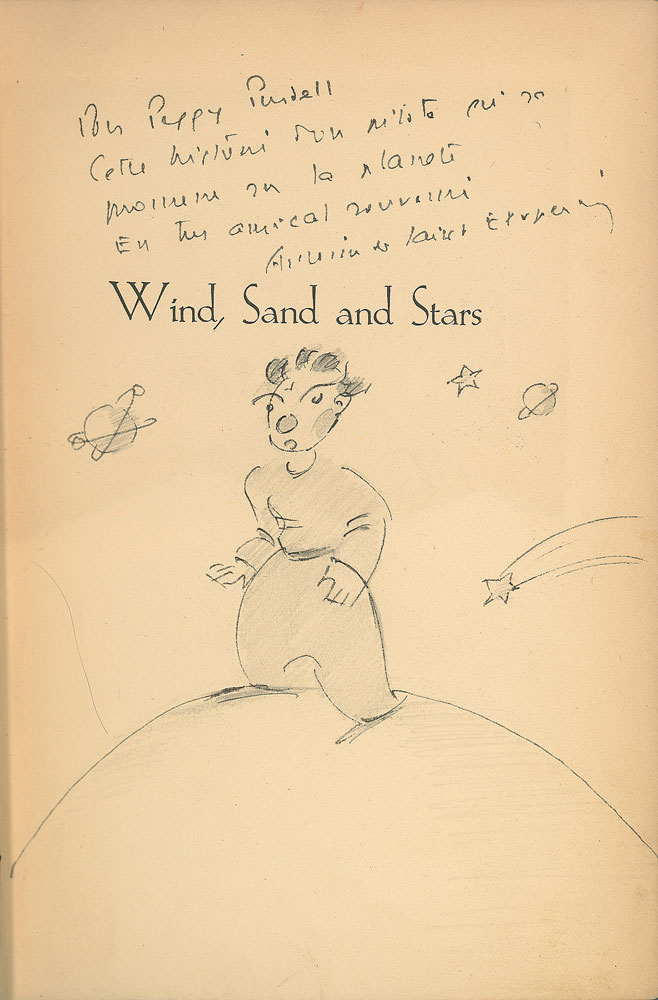 Титульный лист книги Антуана де Сент-Экзюпери «Ветер, песок и звезды», 1939