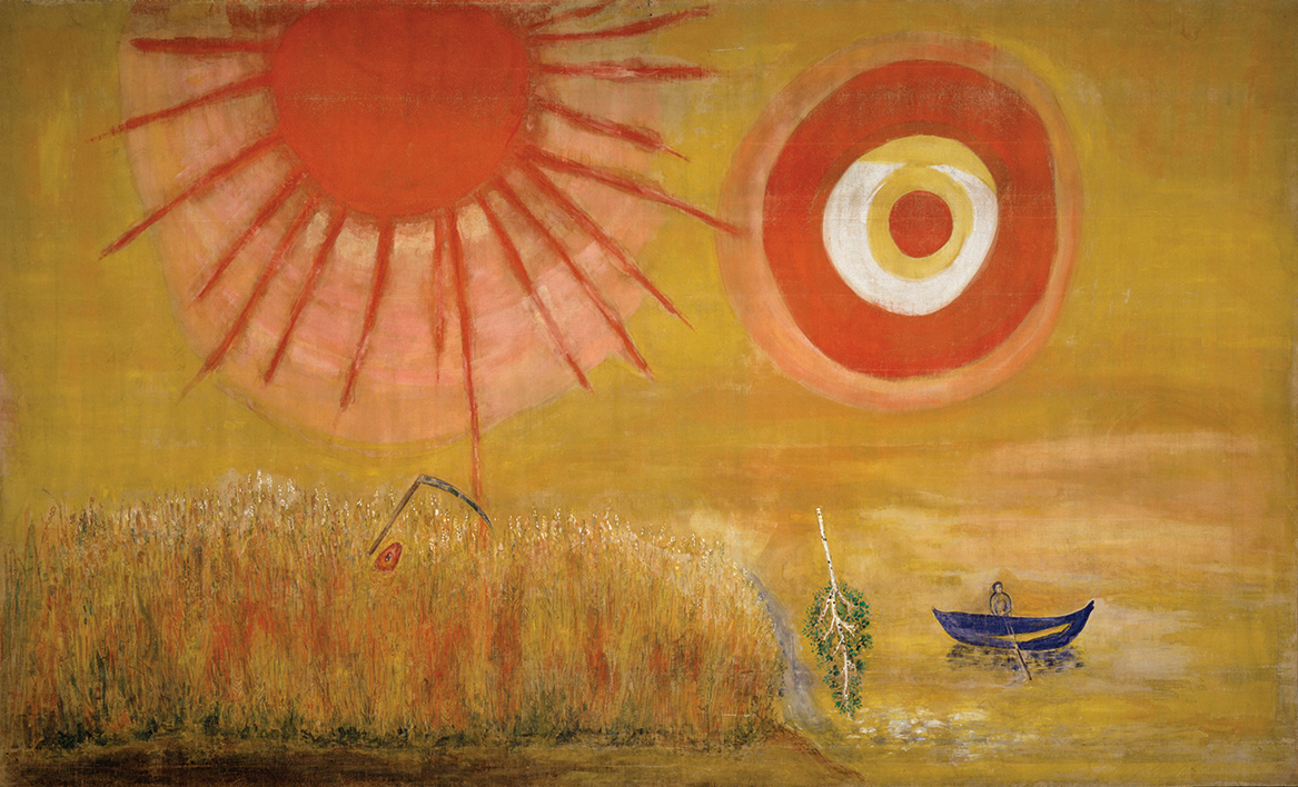 «Пшеничное поле в летний полдень», дизайн Марка Шагала для III сцены балета «Алеко» на музыку Петра Чайковского, 1942