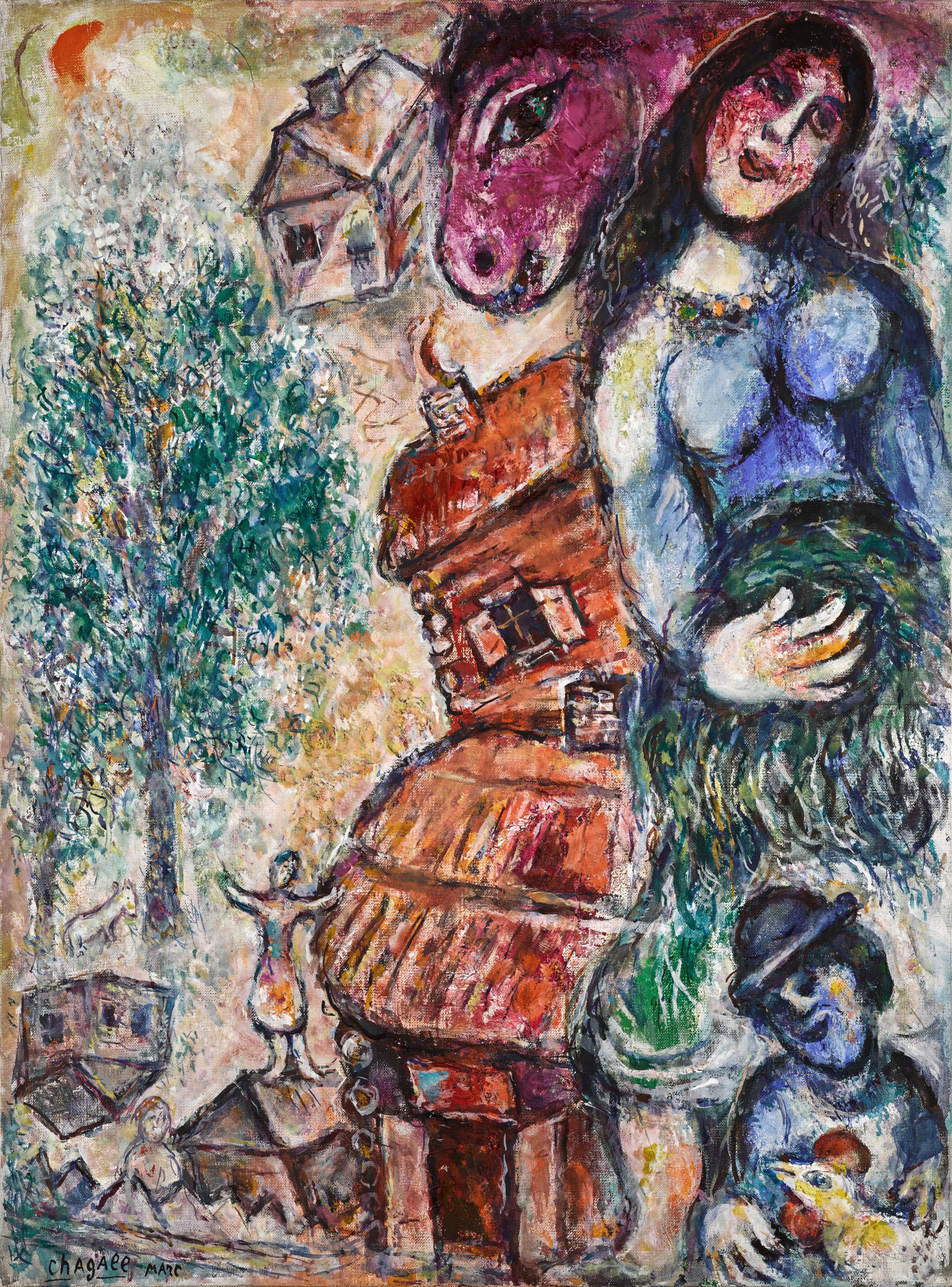Марк Шагал. «Пейзаж с избой», 1968 / Эстимейт £1,500,000 - 2,000,000 / Фото Sothebyʹs
