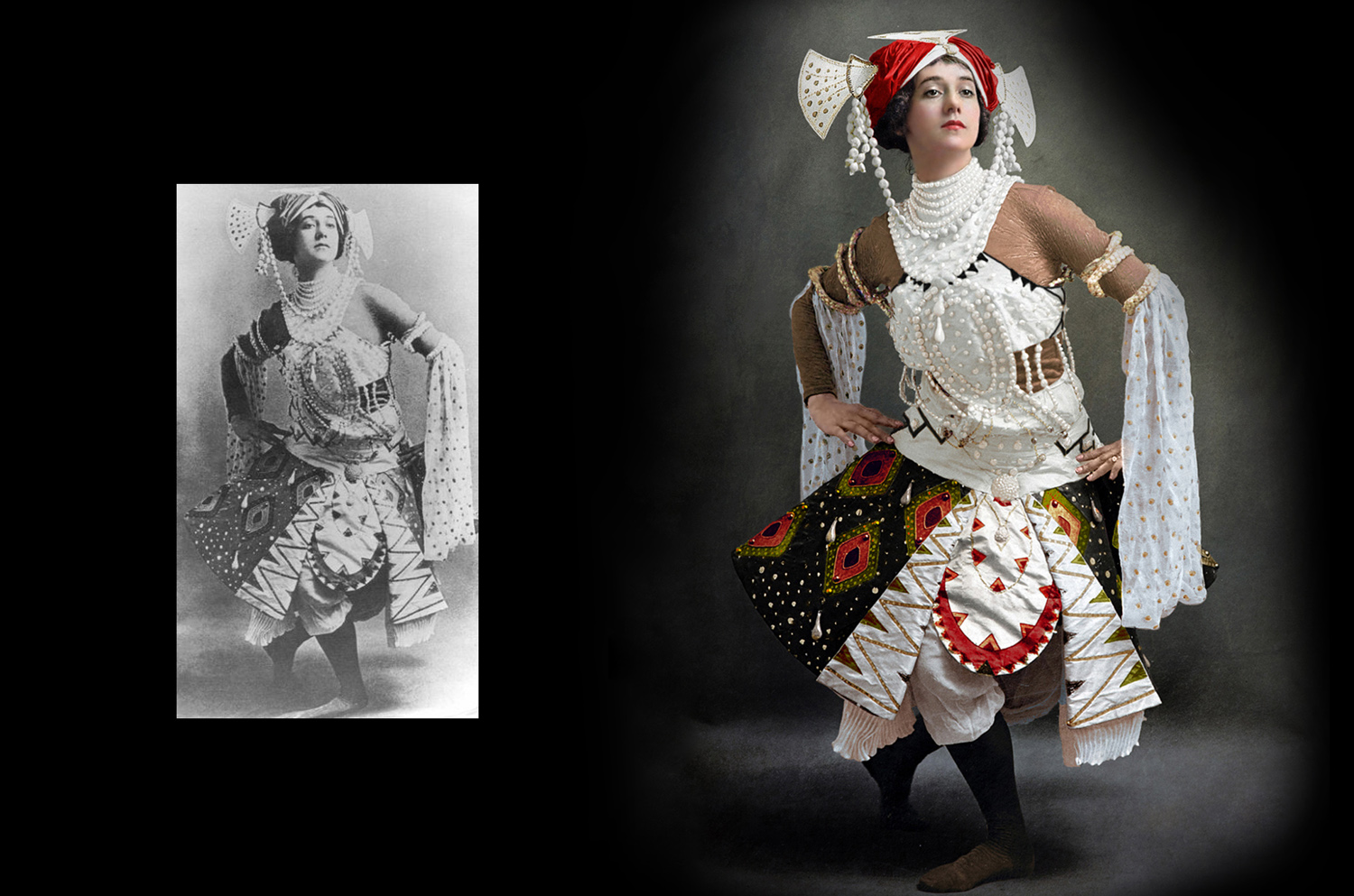 Тамара Карсавина в балете «Синий бог», 1912 / Реконструкция цвета Klimbim