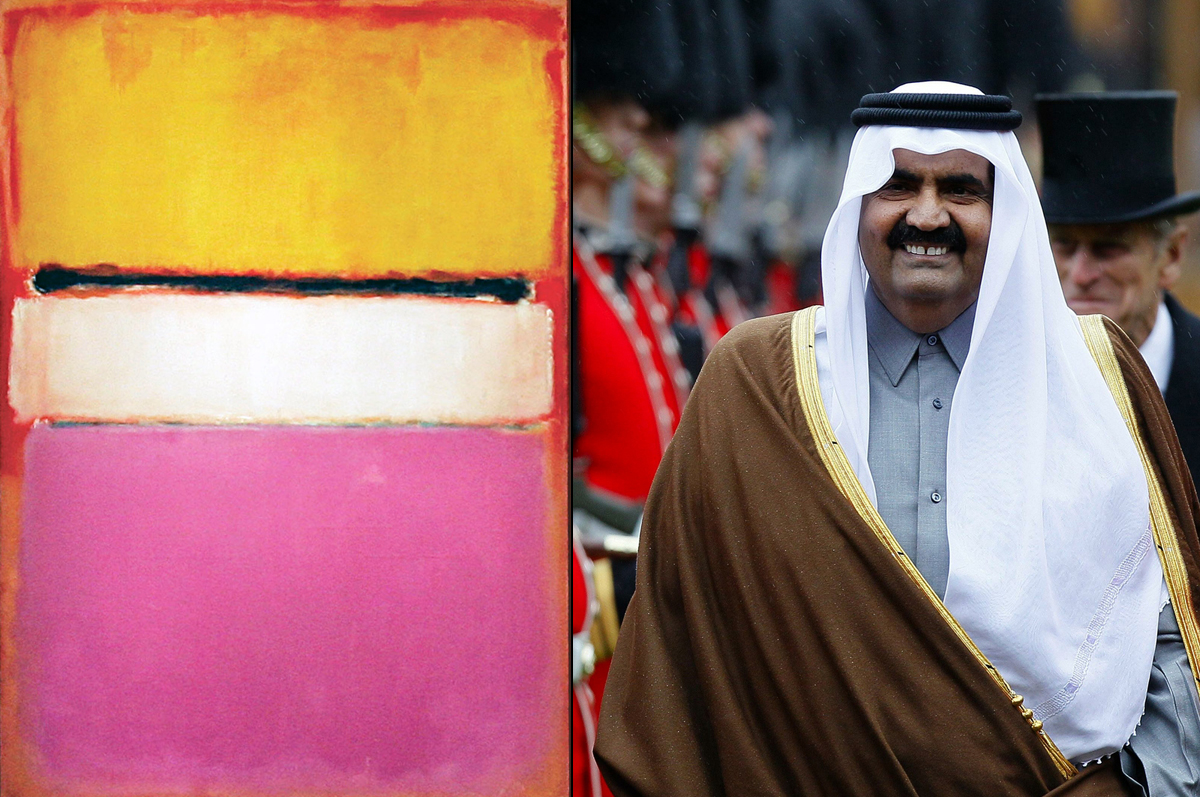 «Белый центр» Марка Ротко, 1950. Картина находится в частной коллекции эмира Катара, Шейха Хамада бин Халифа Аль Тани. Была приобретена в 16 мая 2007 года на торгах Sotheby's за $72,840,000 / фото politiken.dk