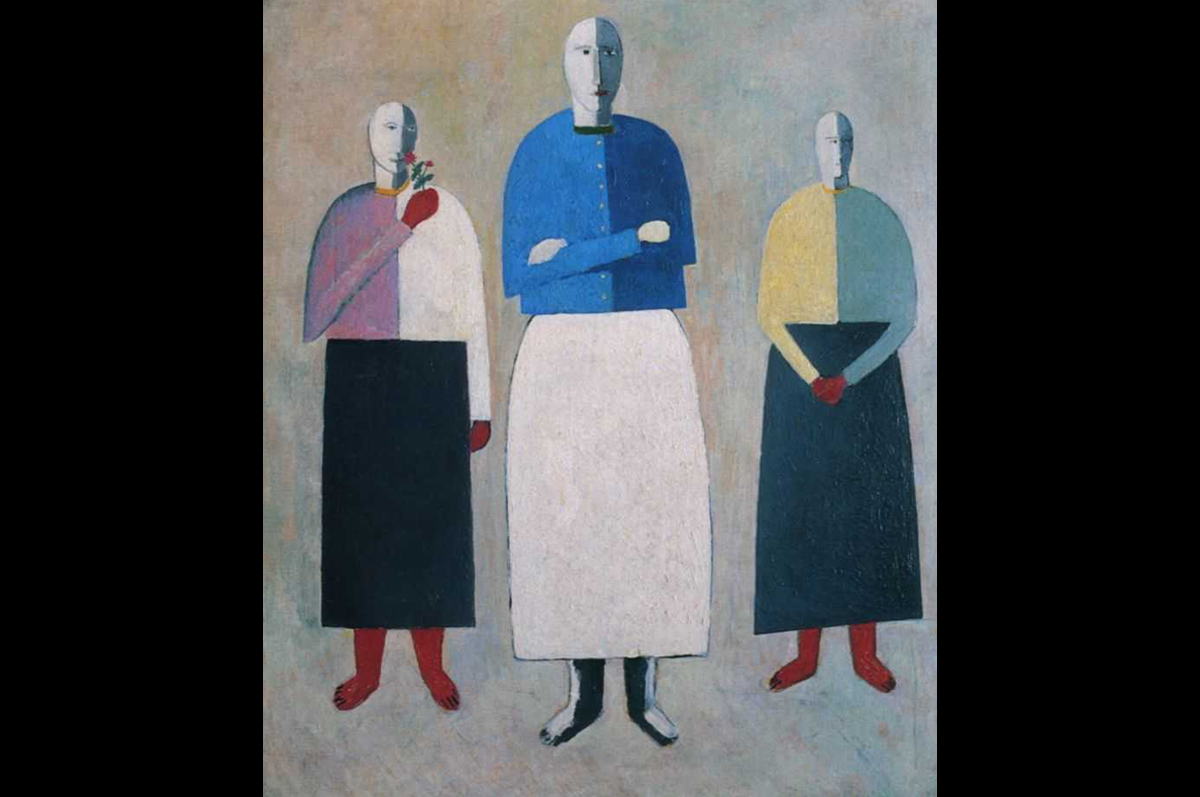 Казимир Малевич. Три девушки, 1928-1932. Фанера, масло / Государственный Русский музей, Санкт-Петербург