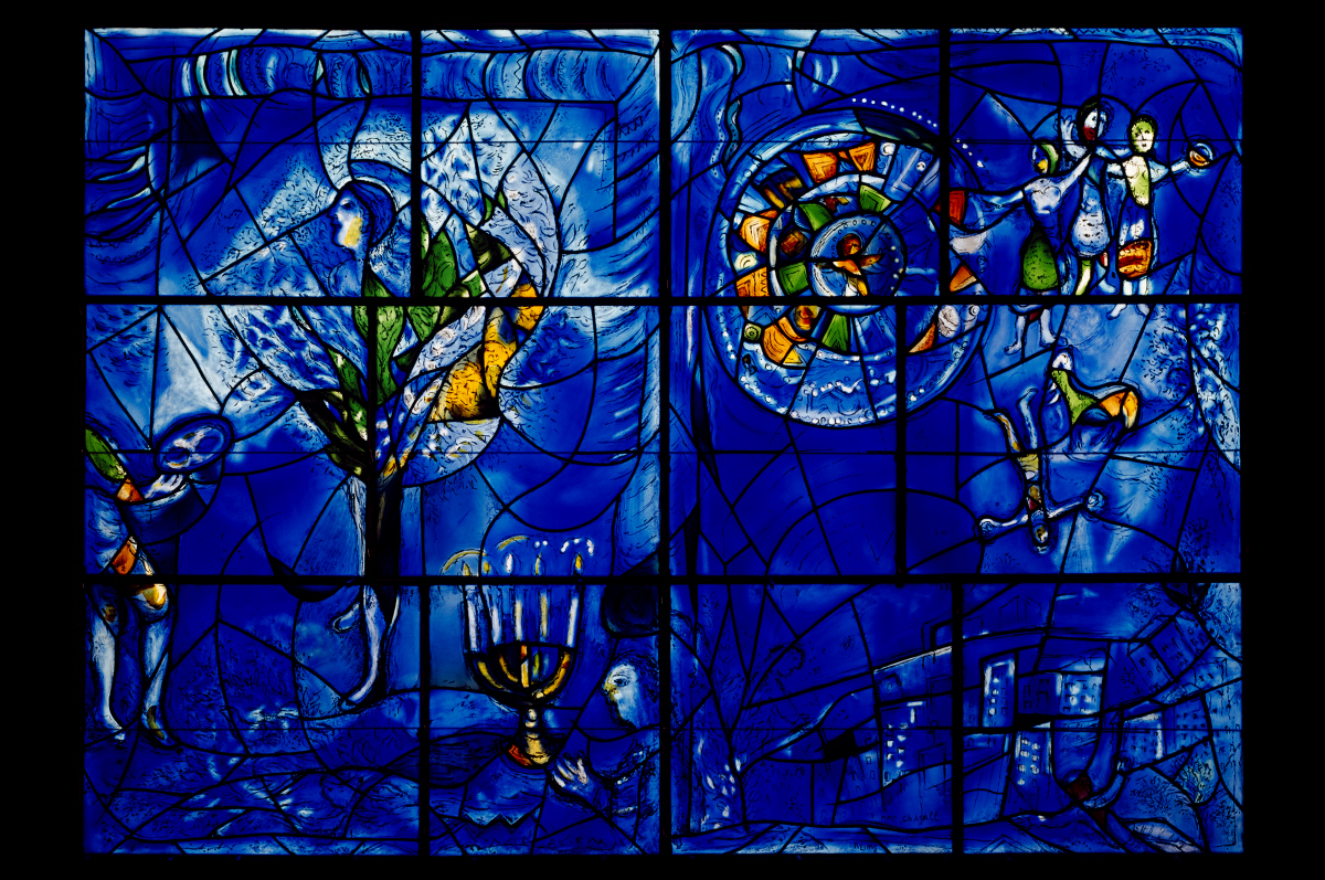Марк Шагал. Витражная панель Института искусств в Чикаго «Окна Америки», 1977 / © Art Institute of Chicago
